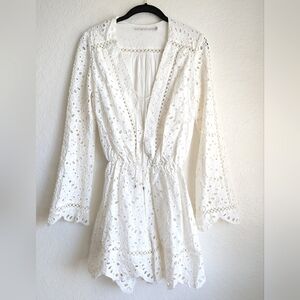 Ministry Of Style Romper Embroidered Eyelet White One Piece US Women's 2 NWOT